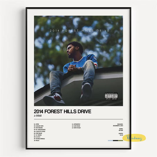 J Cole 2014 Forest Hills Drive Canvas Poster
